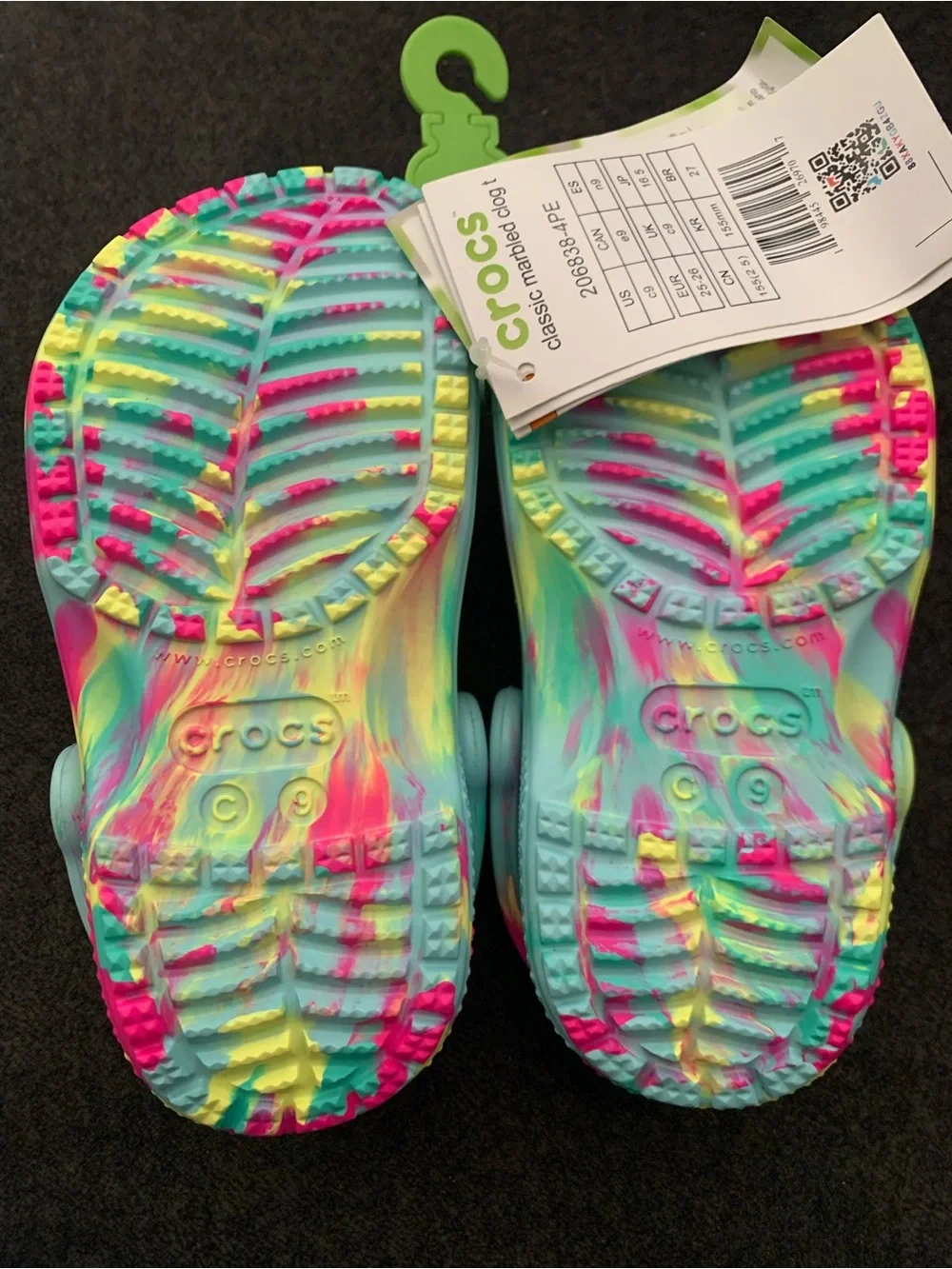 NWT - Toddler Classic Marbled Clog - Color - Aquamarine Multi - Size 9c